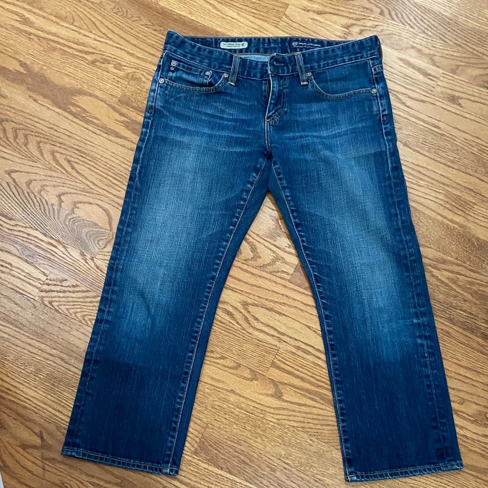 AG Adriano Goldschmied Dark Wash  the Tomboy Crop Denim - Picture 5 of 7